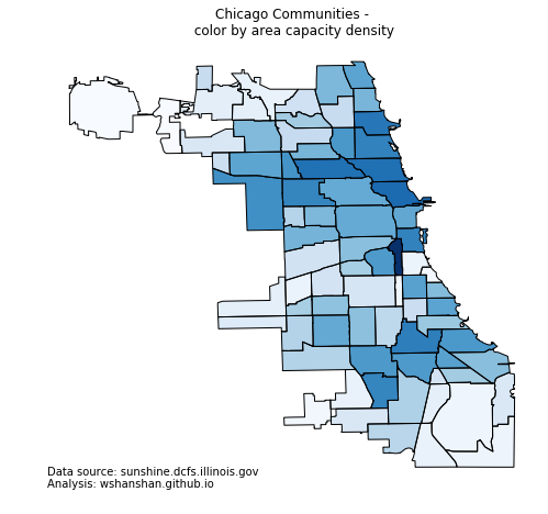 Chicago community colormap - daycare capacity density